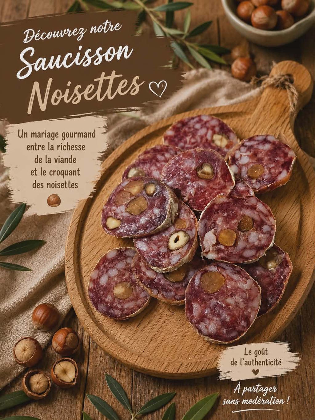 Lot de 10 Saucissons Secs 100% Français 25 euros